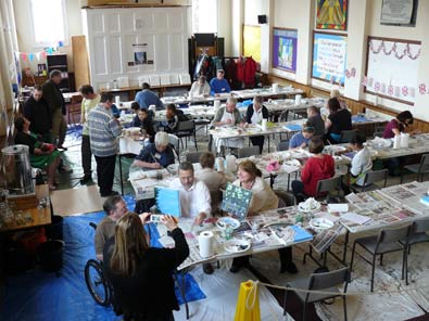 photo of everyone painting