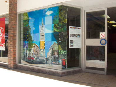 photo of painting in shop window from right