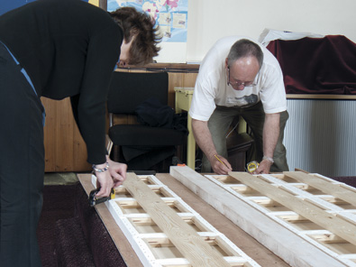 Photo of preparing the canvases