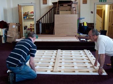 Photo of preparing the canvases