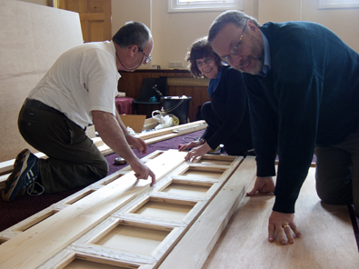 Photo of preparing the canvases